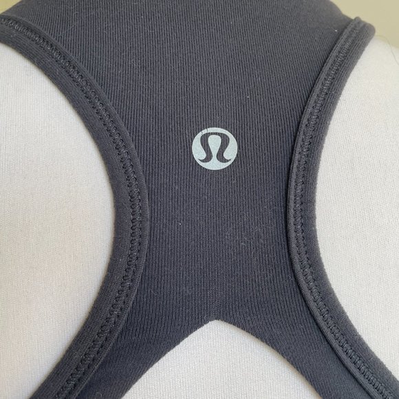 Lululemon gray shelf bra stretch racer back V neck tank top 6 - Picture 3 of 4